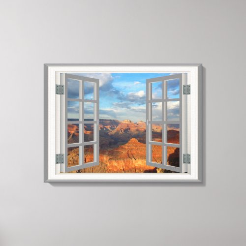 Grand Canyon Fake Faux Window View USA Canvas Print