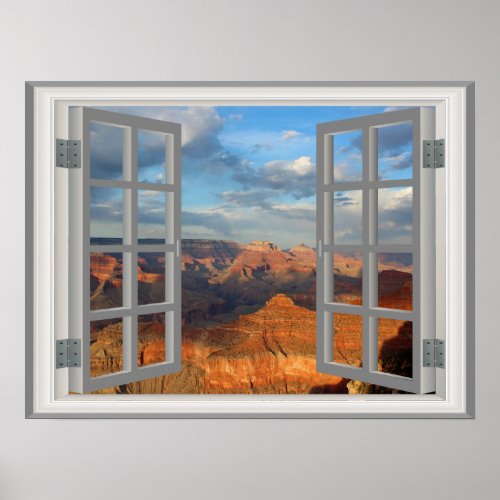 Grand Canyon Fake Faux Window View USA Poster