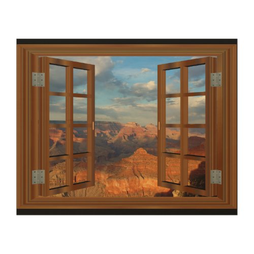 Grand Canyon Fake Faux Window View USA Wood Wall Art