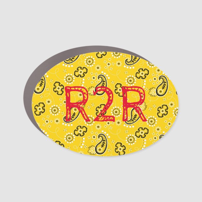 Grand Canyon Hiking R2R Yellow Bandana Adventure Car Magnet (Front)