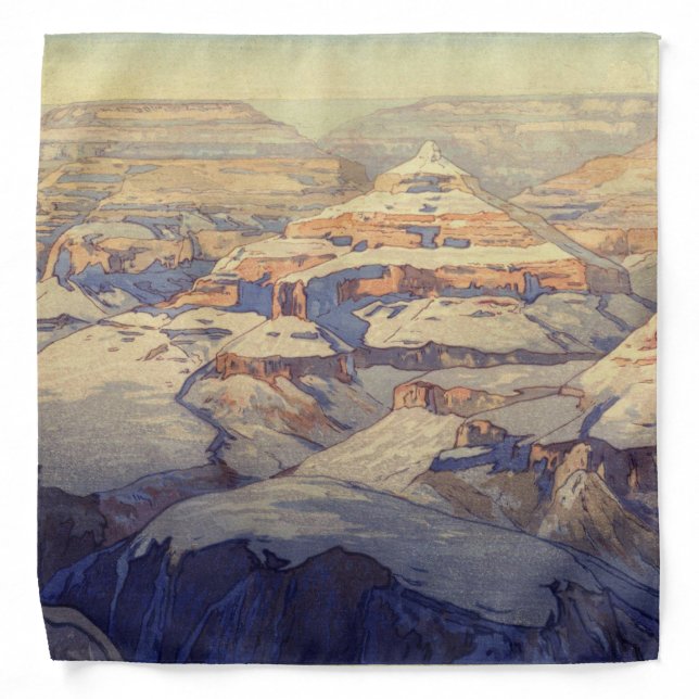 Grand Canyon, Hiroshi Yoshida, Woodcut Bandana (Front)
