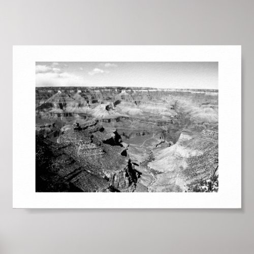Grand Canyon Horizon Black and White Photography Poster