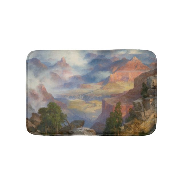 Grand Canyon in Mist (by Thomas Moran) Bath Mat (Front)