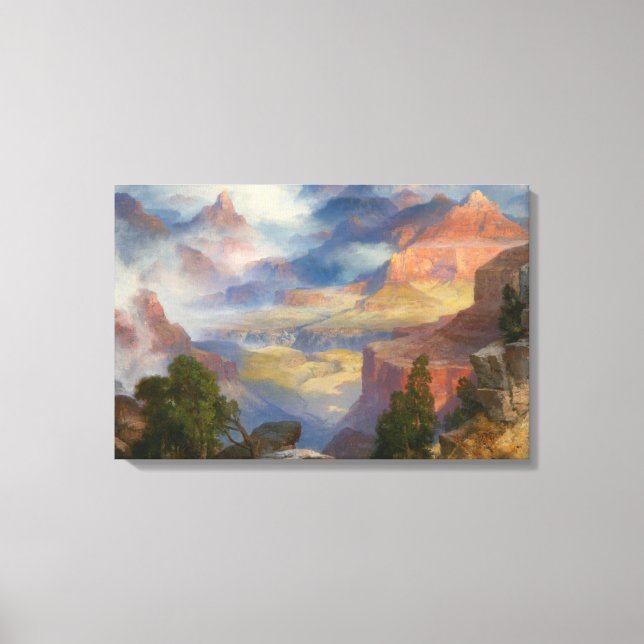 Grand Canyon in Mist (by Thomas Moran) Canvas Print (Front)
