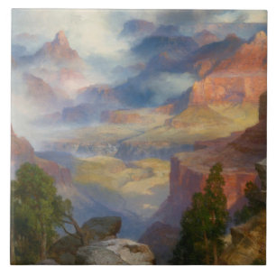 Grand Canyon in Mist (by Thomas Moran) Ceramic Tile