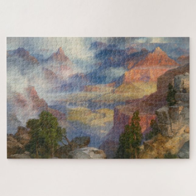 Grand Canyon in Mist (by Thomas Moran) Jigsaw Puzzle (Horizontal)