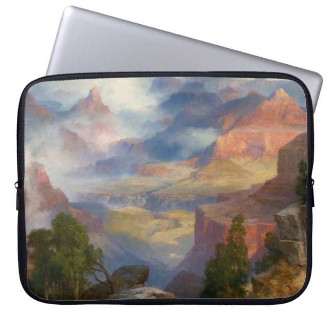 Grand Canyon in Mist (by Thomas Moran) Laptop Sleeve (Front)