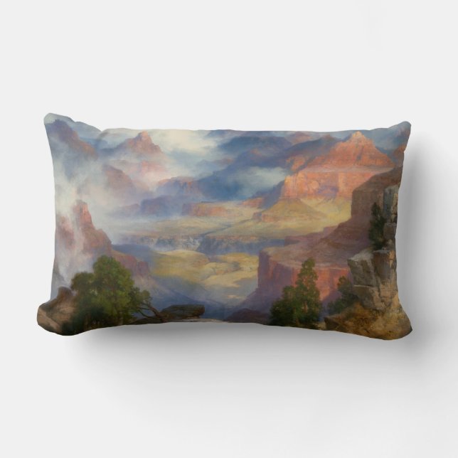 Grand Canyon in Mist (by Thomas Moran) Lumbar Pillow (Front)