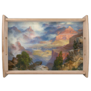 Grand Canyon in Mist (by Thomas Moran) Serving Tray