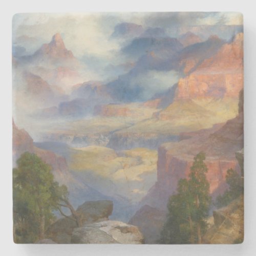 Grand Canyon in Mist by Thomas Moran Stone Coaster