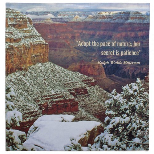 Grand Canyon in Winter with Emerson Quote Napkin