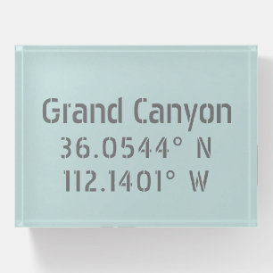 Grand Canyon Latitude Longitude Paperweight
