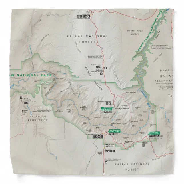 Grand Canyon map bandana | Zazzle