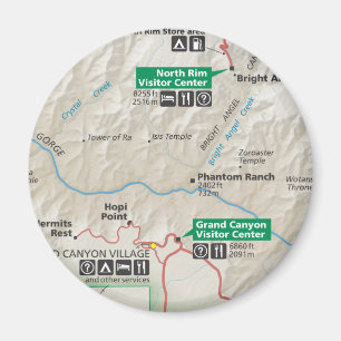 Grand Canyon map magnet