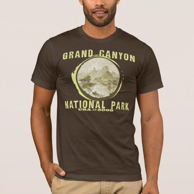 Grand Canyon Men's T-Shirt - Brown (Front)