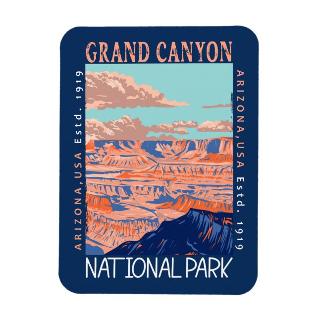  Grand Canyon National Park Arizona Distressed  Magnet (Vertical)