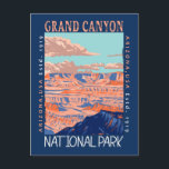 Grand Canyon National Park Arizona Distressed Postcard<br><div class="desc">Grand Canyon vector artwork design. The park is home to much of the immense Grand Canyon,  with its layered bands of red rock revealing millions of years of geological history.</div>