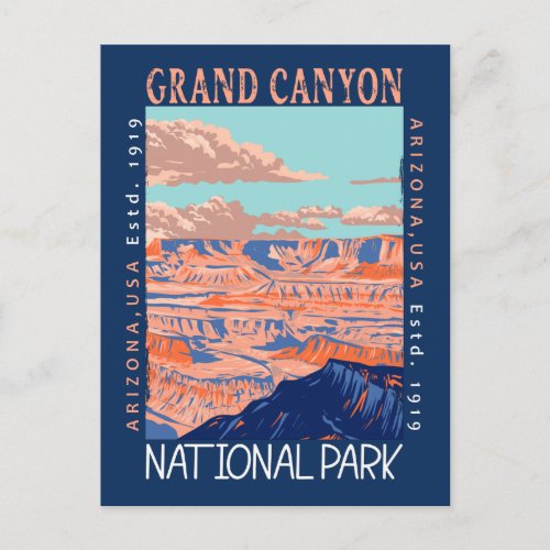  Grand Canyon National Park Arizona Distressed Postcard