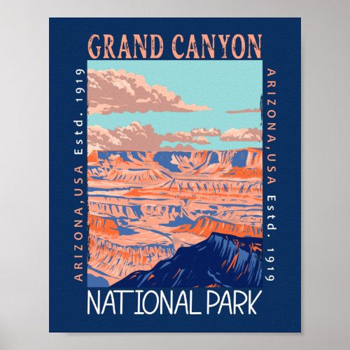  Grand Canyon National Park Arizona Distressed  Poster