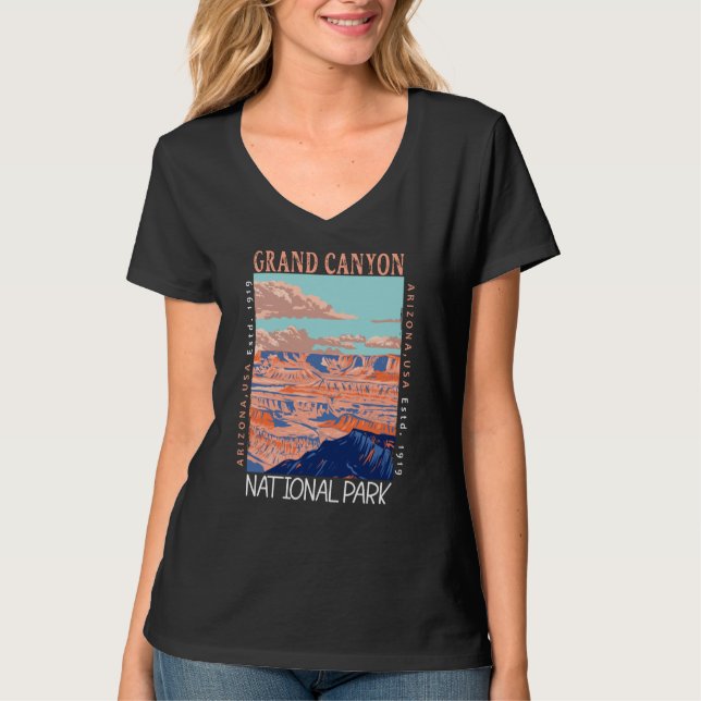  Grand Canyon National Park Arizona Distressed   T-Shirt (Front)