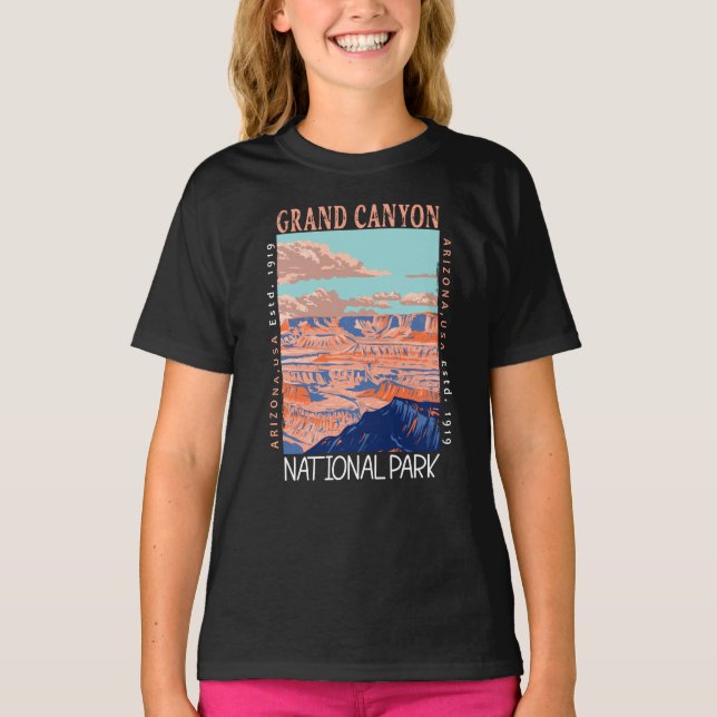  Grand Canyon National Park Arizona Distressed T-Shirt (Front)