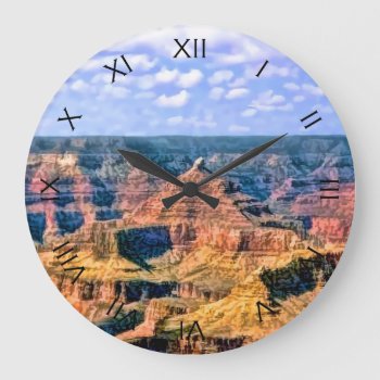 Grand Canyon National Park Arizona Large Clock by PhotographyTKDesigns at Zazzle