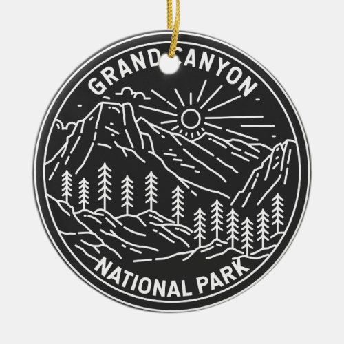 Grand Canyon National Park Arizona Monoline Ceramic Ornament