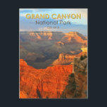Grand Canyon National Park Arizona Postcard<br><div class="desc">Grand Canyon vector artwork in a window style design. The park is home to much of the immense Grand Canyon,  with its layered bands of red rock revealing millions of years of geological history.</div>