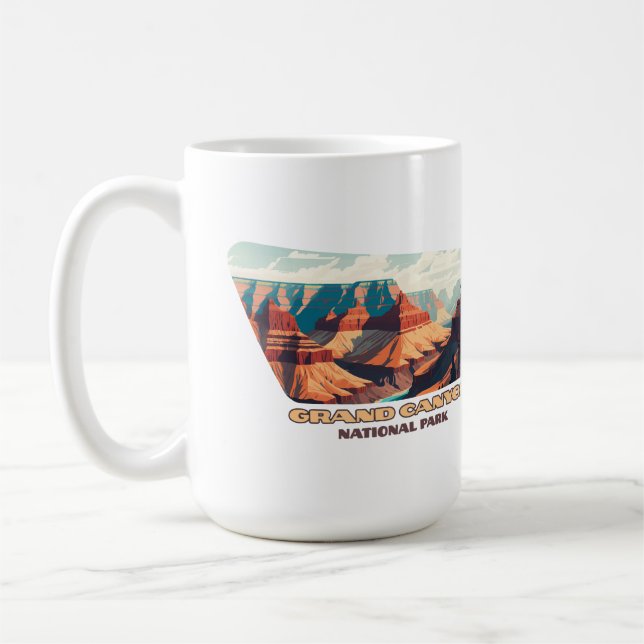 Grand Canyon National Park Arizona Retro  Coffee Mug (Left)