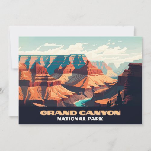 Grand Canyon National Park Arizona Retro Invitation