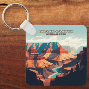 Grand Canyon National Park Arizona Retro Keychain