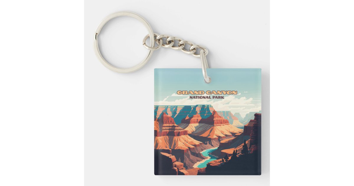 Grand Canyon National Park Arizona Retro Keychain | Zazzle