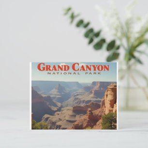 Grand Canyon National Park Arizona Retro Postcard