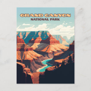 Grand Canyon National Park Arizona Retro Postcard