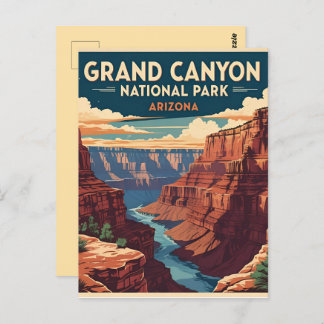 Grand Canyon National Park Arizona Retro Postcard