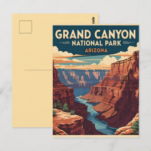 Grand Canyon National Park Arizona Retro Postcard