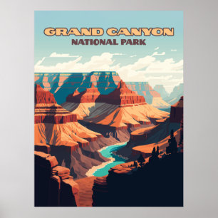 Grand Canyon National Park Arizona Retro Poster