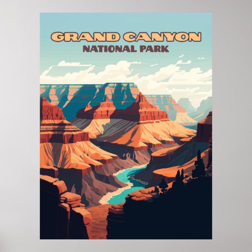 Grand Canyon National Park Arizona Retro Poster