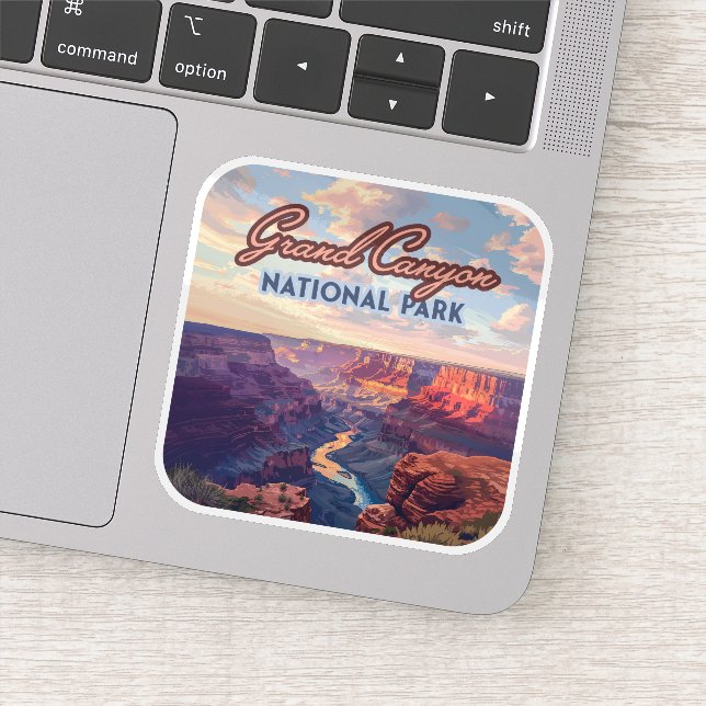 Grand Canyon National Park Arizona Retro Sticker (Detail)