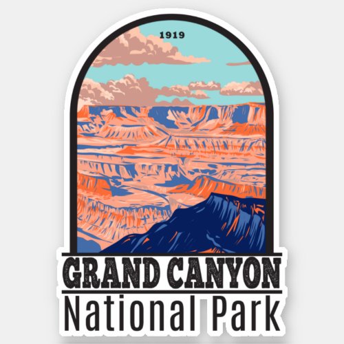 Grand Canyon National Park Arizona Retro Sticker