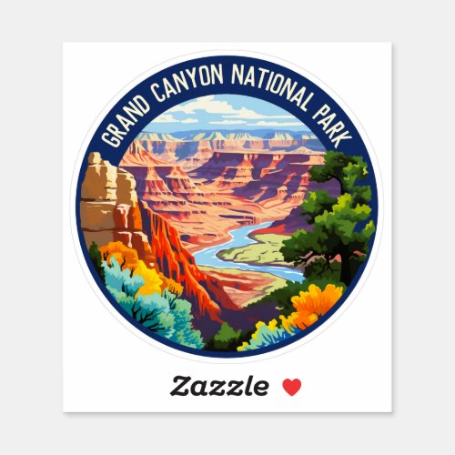 Grand Canyon National Park Arizona Vintage Art Sticker