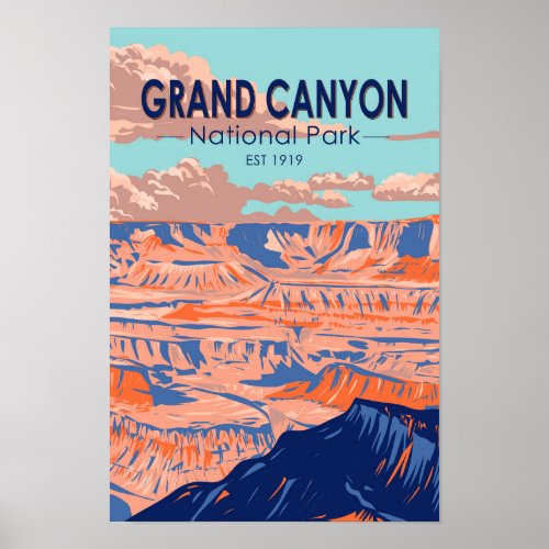  Grand Canyon National Park Arizona Vintage  Poster