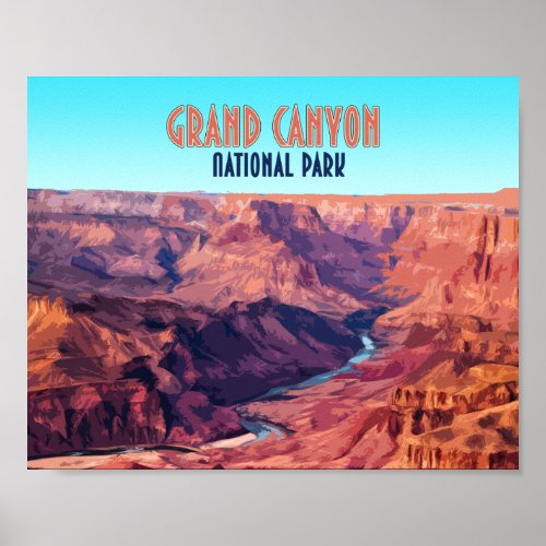 Grand Canyon National Park Arizona Vintage Poster