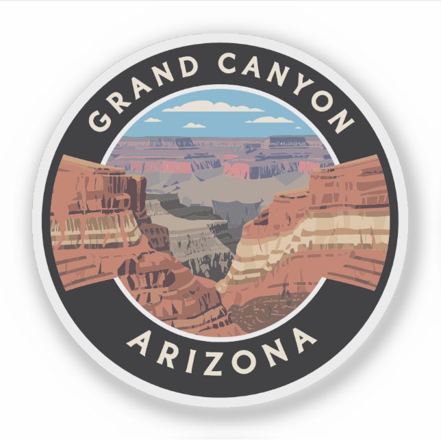 Grand Canyon National Park Arizona Vintage Travel Sticker (Front)
