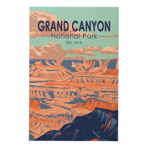  Grand Canyon National Park Arizona Vintage  Wood Wall Art