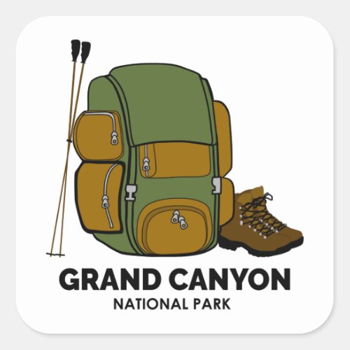 Grand Canyon National Park Backpack Square Sticker