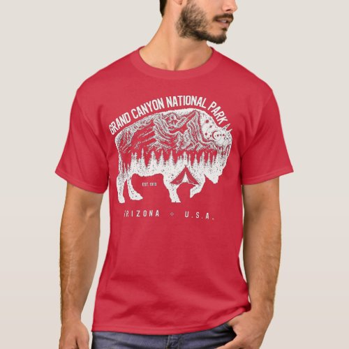 Grand Canyon National Park Bison Buffalo AZ Campin T_Shirt