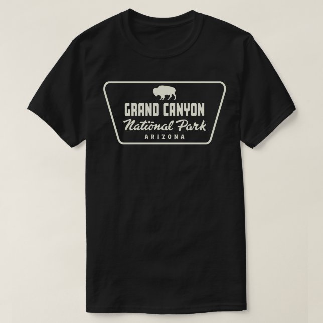 Grand Canyon National Park Buffalo Badge Tan T-Shirt (Design Front)
