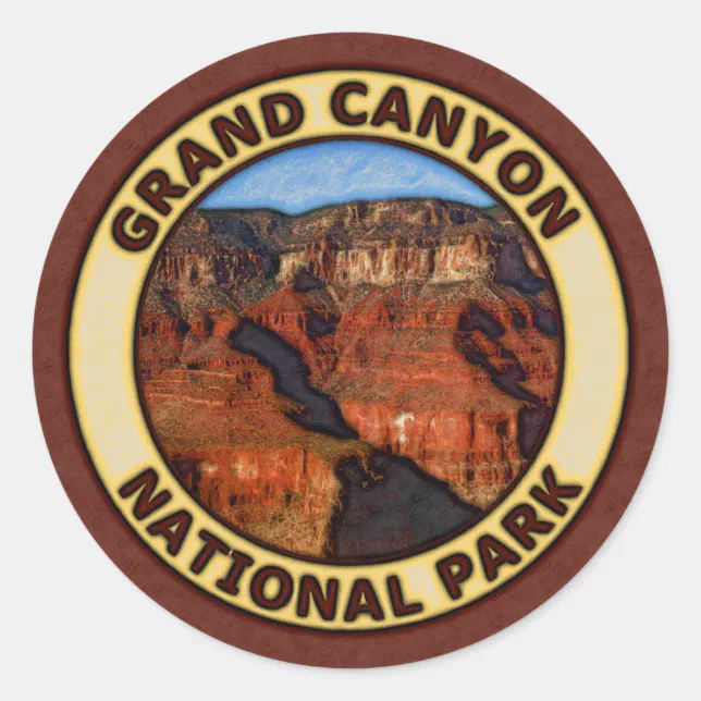 Grand Rounds Sticker Grand Canyon National Park Classic Round Sticker | Zazzle