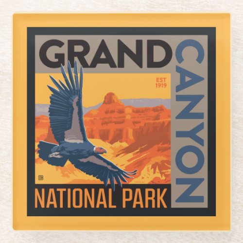 Grand Canyon National Park  Condors Glass Coaster